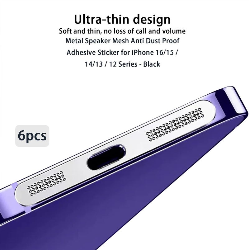 UYXiNONE Mobile Phone Speaker Metal Dust Mesh, Charging Port dust Plug, Cleaning Brush Cleaning Tool Set for iPhone16 15 Series (USB C-Silver) - Image 2